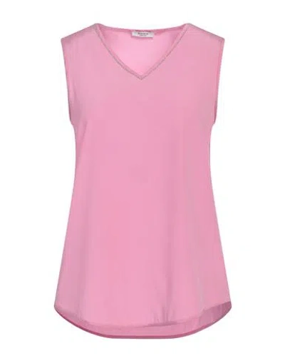 Peserico Woman Top Pink Size 10 Silk, Elastane