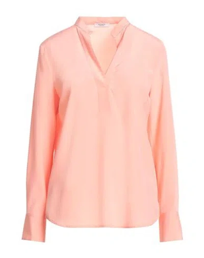 Peserico Woman Top Salmon Pink Size 14 Silk, Elastane