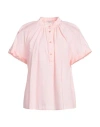 Shop Peserico Woman Top Salmon Pink Size 6 Cotton