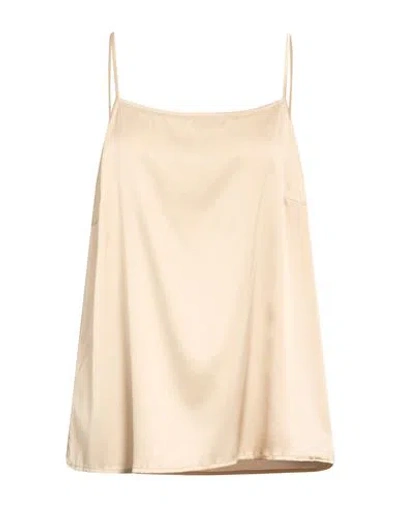 Peserico Woman Top Sand Size 12 Silk, Elastane In Neutral