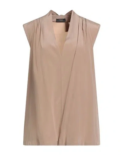 Peserico Woman Top Sand Size 14 Silk, Elastane