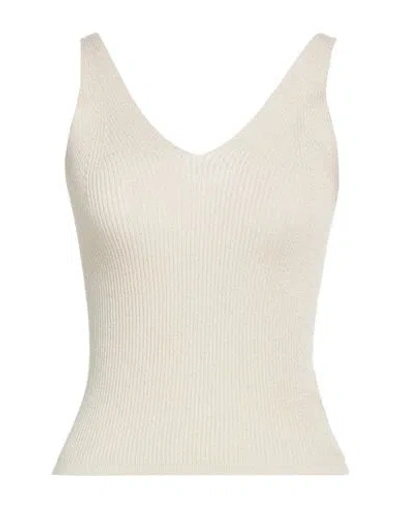 Peserico Woman Top Sand Size 6 Cotton, Viscose, Metal, Polyester In Neutral