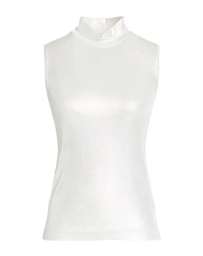 Peserico Woman Top Silver Size 4 Viscose, Elastane In White