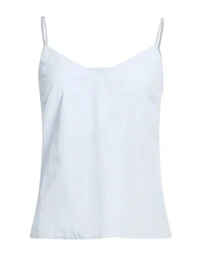 Peserico Woman Top Sky Blue Size 6 Cotton, Polyester