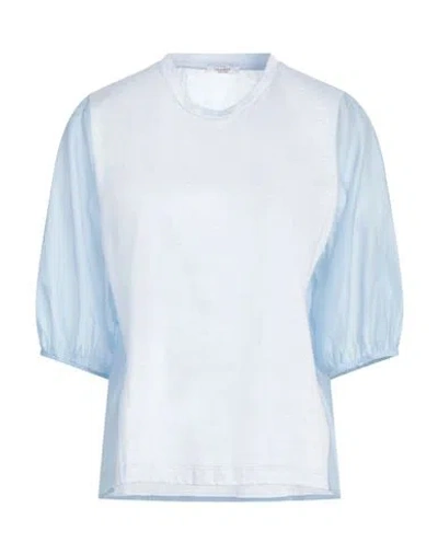 Peserico Woman Top Sky Blue Size 6 Cotton, Silk, Linen