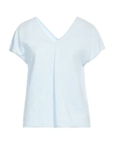 Peserico Woman Top Sky Blue Size 6 Linen