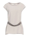 Peserico Woman Top Taupe Size 6 Silk, Virgin Wool, Cashmere In Neutral
