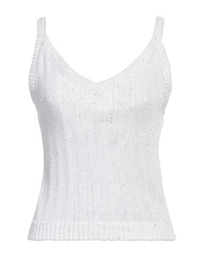Peserico Woman Top White Size 10 Cotton, Polyester