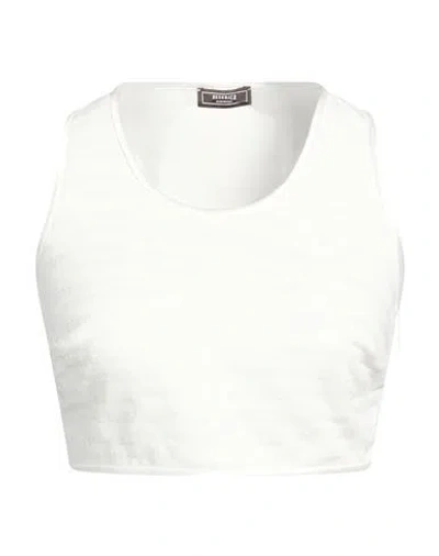 Peserico Woman Top White Size 12 Cotton, Polyester, Polyamide