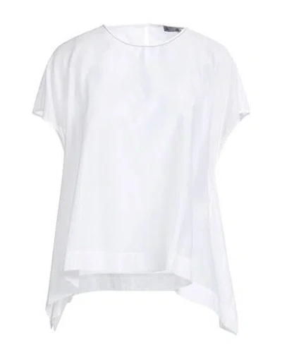 Peserico Woman Top White Size 12 Cotton, Silk