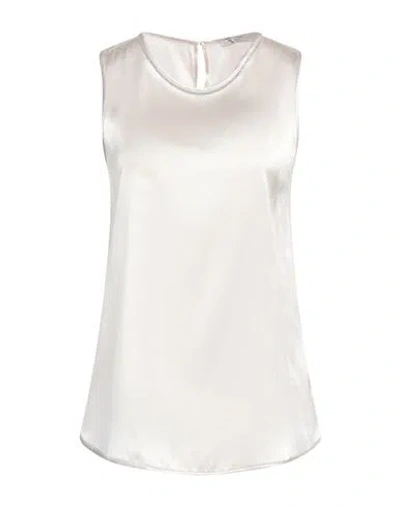 PESERICO PESERICO WOMAN TOP WHITE SIZE 12 SILK, ELASTANE