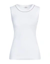 Peserico Bead-embellished Fine-ribbed Top In White