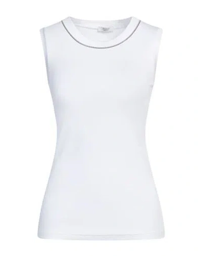 Peserico Bead-embellished Fine-ribbed Top In White
