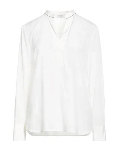 Peserico Woman Top White Size 6 Silk, Elastane