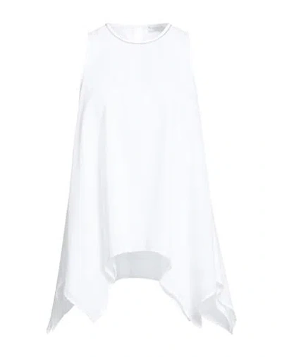 Peserico Woman Top White Size 8 Cotton