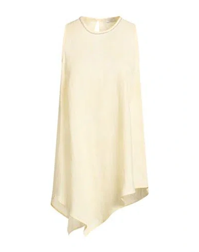 Peserico Woman Top Yellow Size 10 Linen In Neutral