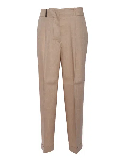 Peserico Woman Trousers In Neutral