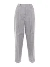 Peserico Cropped Grey Trousers With Tailored Silhouette In Blue