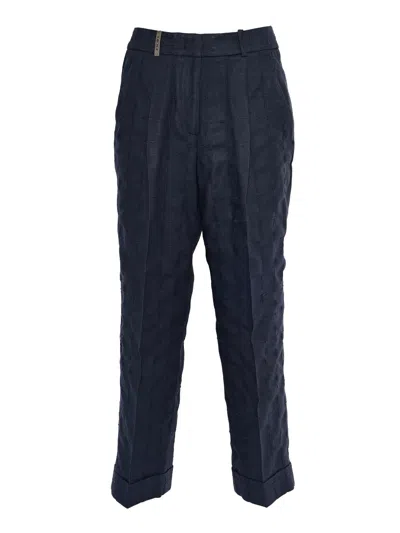 Peserico Woman Trousers In Blue
