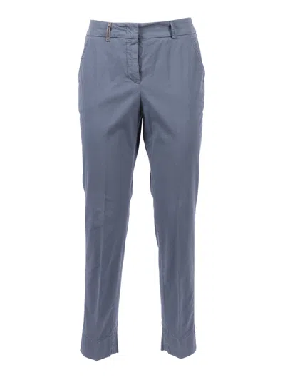 Peserico Woman Trousers Cropped Tailored Straight-leg Pants In Gray