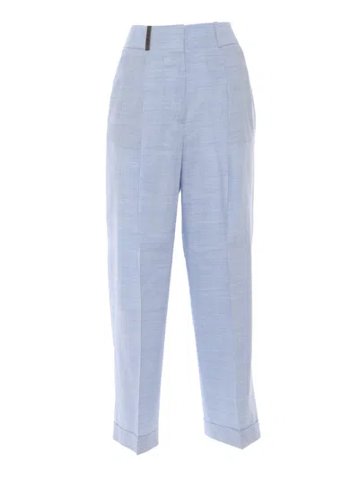 Peserico Woman Trousers In Blue