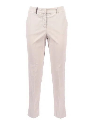 Peserico Woman Trousers Straight Leg Straight-leg Pants In Metallic