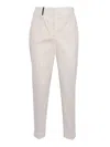 Peserico Side-slit Cropped Stretch Pants In White