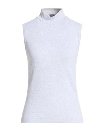 Peserico Woman T-shirt Light Grey Size 6 Cotton, Elastane In Gray