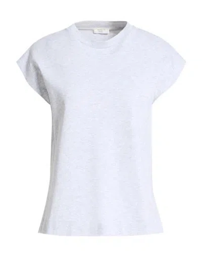 Peserico Woman T-shirt Light Grey Size 6 Cotton, Elastane In White