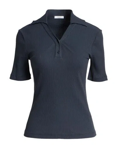 Peserico Woman T-shirt Midnight Blue Size 6 Cotton, Elastane