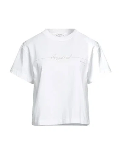 Peserico Woman T-shirt Off White Size 12 Cotton, Elastane
