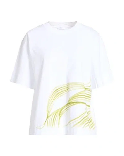Peserico Woman T-shirt White Size 10 Cotton, Elastane