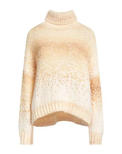 Peserico Woman Turtleneck Beige Size 6 Alpaca Wool, Polyamide, Virgin Wool, Mohair Wool