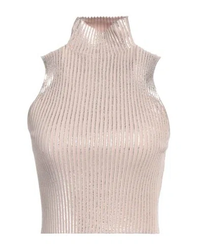 Peserico Woman Turtleneck Beige Size 8 Viscose, Polyester In Neutral