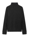 Peserico Woman Turtleneck Black Size 10 Virgin Wool, Silk, Viscose, Cashmere, Polyester