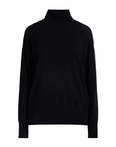 Peserico Woman Turtleneck Black Size 6 Virgin Wool, Silk, Cashmere