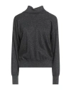 Peserico Woman Turtleneck Black Size 8 Wool, Cashmere, Polyester In Gray