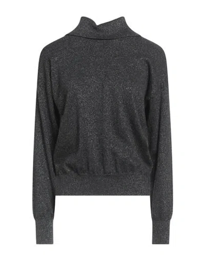 Peserico Woman Turtleneck Black Size 8 Wool, Cashmere, Polyester In Gray