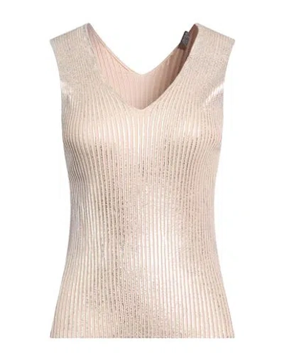 Peserico Woman Turtleneck Bronze Size 10 Viscose, Polyester In Neutral