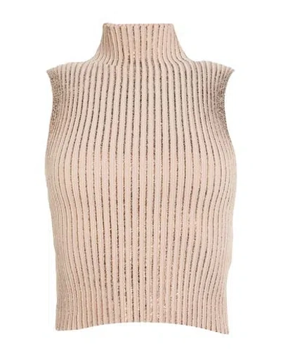 Peserico Woman Turtleneck Bronze Size 8 Viscose, Polyester In Brown