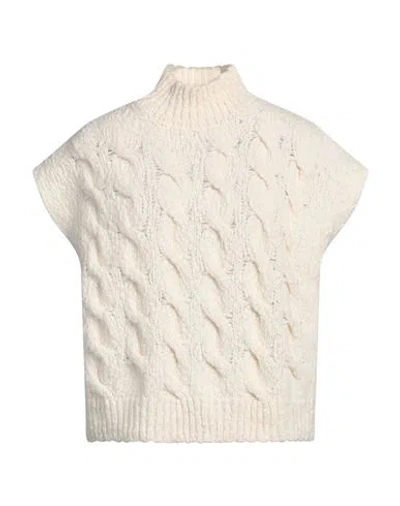 Peserico Woman Turtleneck Cream Size 14 Alpaca Wool, Polyamide, Virgin Wool In White
