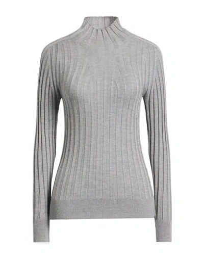 PESERICO PESERICO WOMAN TURTLENECK GREY SIZE 14 VIRGIN WOOL, VISCOSE, POLYESTER