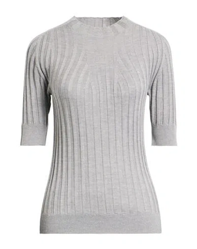 Peserico Woman Turtleneck Grey Size 14 Virgin Wool, Viscose, Polyester In Gray