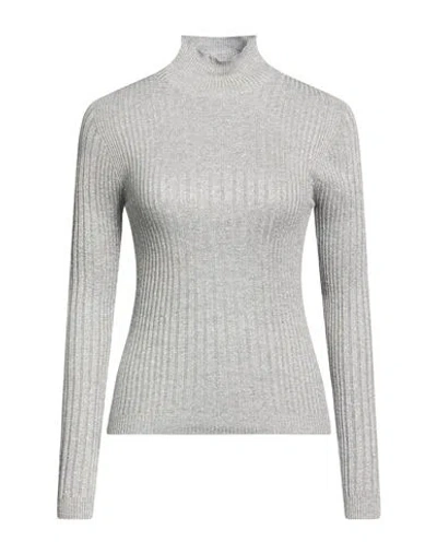 Peserico Woman Turtleneck Grey Size 4 Viscose, Polyester In Gray