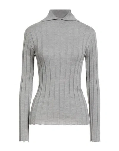 PESERICO PESERICO WOMAN TURTLENECK GREY SIZE 6 VIRGIN WOOL, VISCOSE, POLYESTER