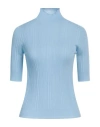 Peserico Woman Turtleneck Light Blue Size 6 Virgin Wool