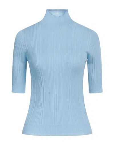 Peserico Woman Turtleneck Light Blue Size 6 Virgin Wool