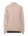 Peserico Woman Turtleneck Light Brown Size 6 Wool, Silk, Cashmere In Beige