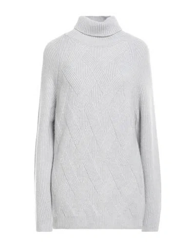 Peserico Woman Turtleneck Light Grey Size 16 Virgin Wool In Grey