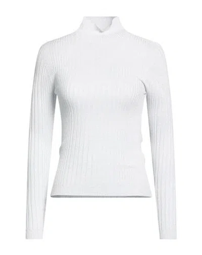Peserico Woman Turtleneck Light Grey Size 4 Viscose, Polyester In White